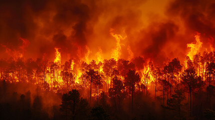 Fototapeta na wymiar Forest Fires Caused by Climate Change