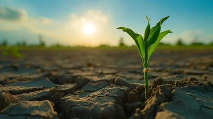 Tuinposter Climate change from drought to green growth © Irfan Hameed
