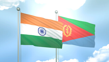 India and Eritrea Flag Together A Concept of Relations