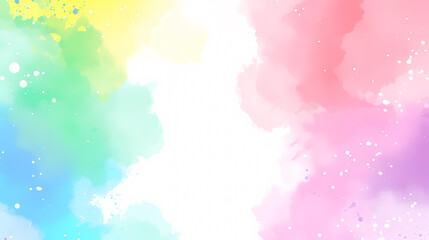Background, Using One Texture In Watercolor Brushstrokes - A Rainbow Colored Cloud