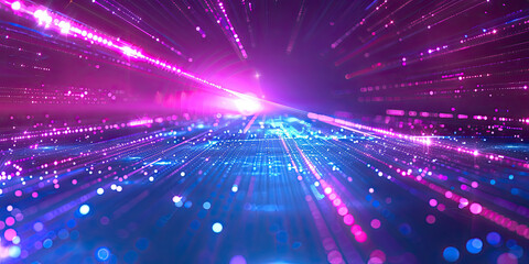 Fototapeta premium Futuristic technology abstract background with lines for network, big data, data center, server, internet, speed. Abstract neon lights into digital technology