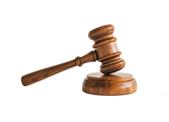 Wooden Judge's gavel on isolated background, Law concept