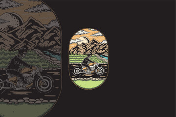 The motorbike logo with a skull rider reflects the spirit of courage and assertiveness on the road. He interprets the courage to face challenges and awareness of the shortness of life.
