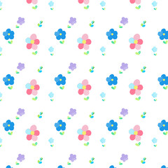カラフルな花のシームレスパターン