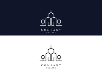 Minimalistic Real Estate logo, home logo, building logo, Logo design, construction logo