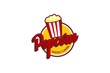 popcorn logo vector icon illustration