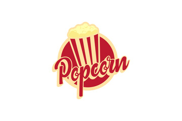 popcorn logo vector icon illustration