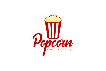 popcorn logo vector icon illustration