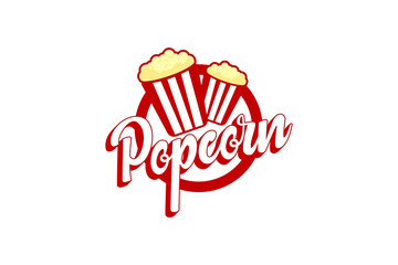 popcorn logo vector icon illustration