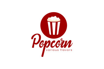 popcorn logo vector icon illustration
