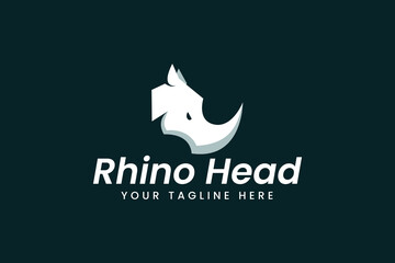 rhino logo vector icon illustration