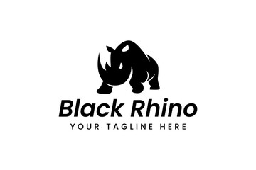 rhino logo vector icon illustration