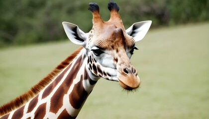 A Giraffe With Its Head Tilted Curious Upscaled