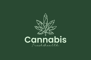 cannabis logo vector icon illustration