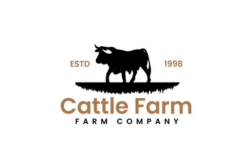 cattle farm logo vector icon illustration