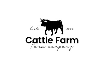 cattle farm logo vector icon illustration