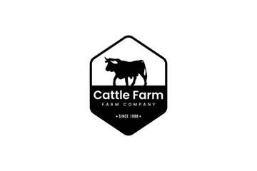 cattle farm logo vector icon illustration