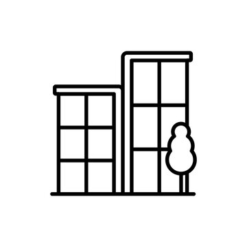 recommend clip art: Glass house outline icons, minimalist vector illustration ,simple transparent graphic element .Isolated on white background