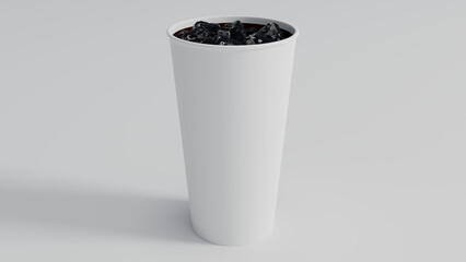 Beverage in Paper 16 oz cup in white space