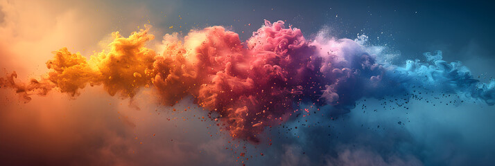 Obraz na płótnie Canvas Rainbow Heart Cloud, A heart shaped object