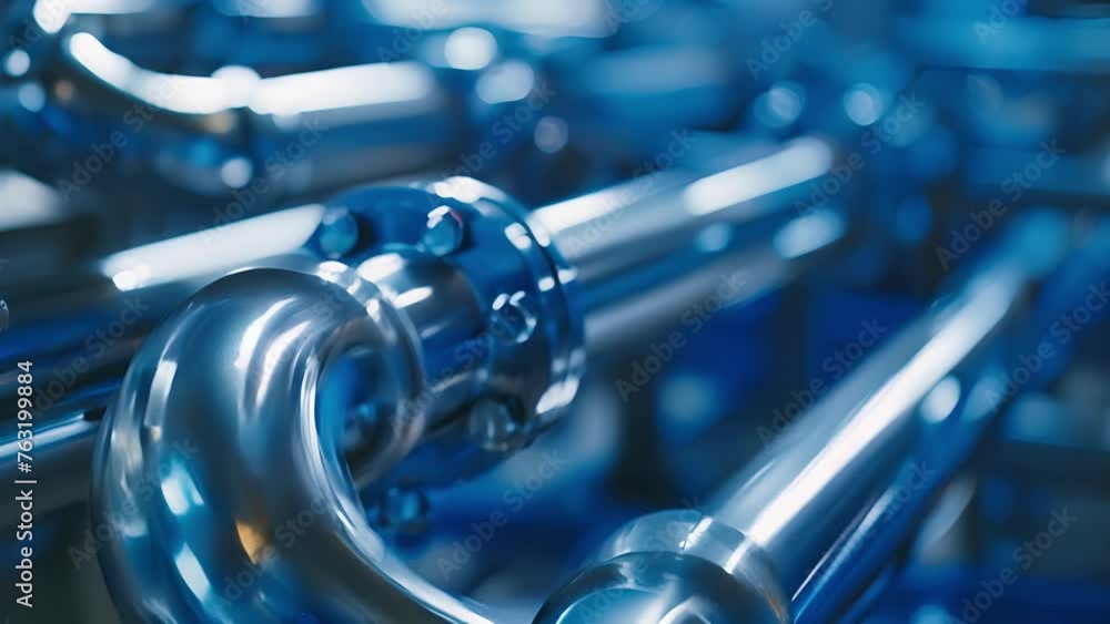Poster a close up of a complex network of pipes and tubes transporting ink from one stage of production to 