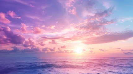 Foto auf Acrylglas Beautiful sky with sunset over the sea © ananda