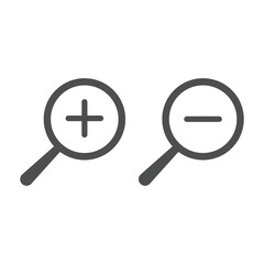Zoom in and Zoom out magnifying glass icon vector. Vector illustration for the web design. EPS file 190.