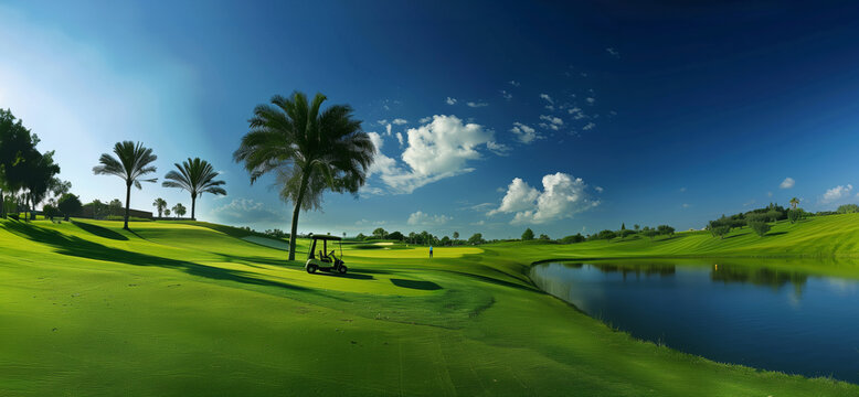 A good day at a nice golf course. resort golfing. Hand edited AI.
