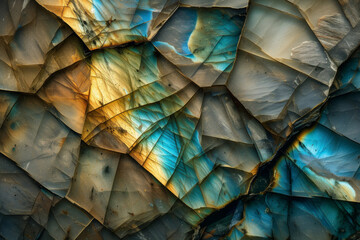 Labradorite Stone Color Background: Natural Mineral Texture - obrazy, fototapety, plakaty