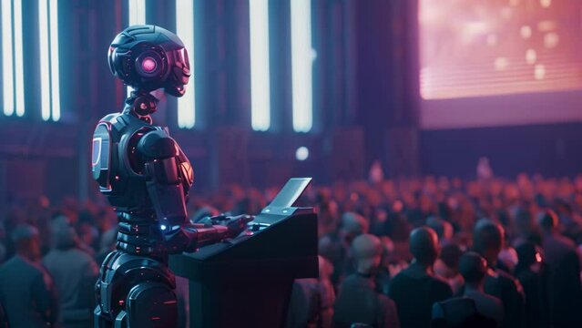Robot Orator Inspires Masses in Public Address. Generative ai