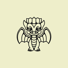 Baby dragon coloring book design vector