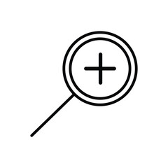 Zoom outline icon. Simple linear element illustration. Isolated line Zoom icon on white background. Thin stroke sign can be used for web, mobile and UI. Vector illustration. Eps file 199.