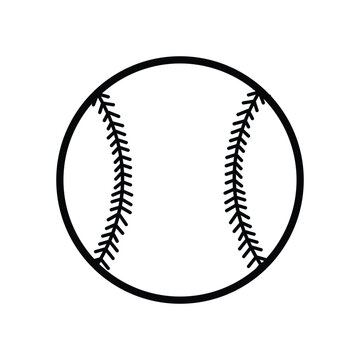 Vector baseball icon. Two-tone version on black and white background. Baseball icon, simple black style. Vector illustration. Eps file 205.
