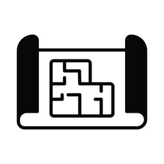 Construction Plan icon editable stock vector illustration