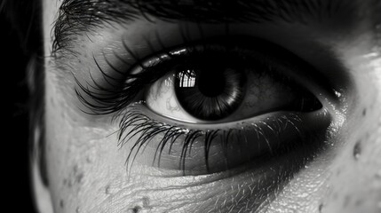 Eyes of a volunteer participating in a mental health support program - obrazy, fototapety, plakaty