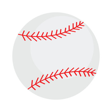 Baseball ball sign. Colored softball icon, isolated on white background. Symbol play, team, game and competition, recreation. Simple design. Vector illustration. EPS file 208.