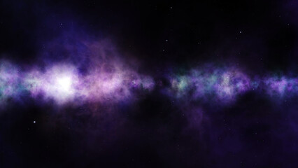 Fantasy universe with stars and nebula cloud illustration background. - 763204406