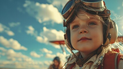 Children pretending to be pilots