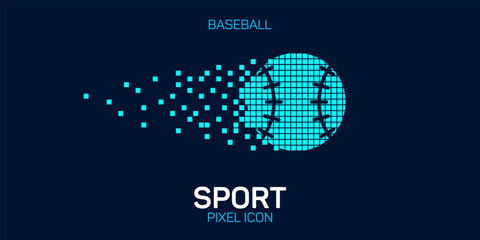 Baseball ball pixel icon