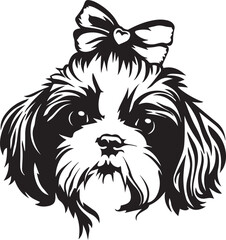 cute shih tzu dog breed illustration