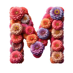 Isolated Floral Letter on a Clear PNG Canvas, Generative AI