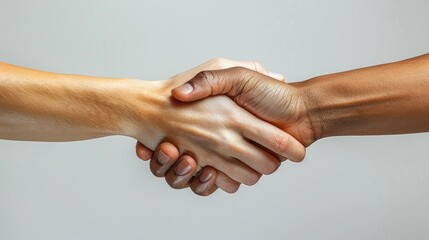 Diverse Hands United in Firm Handshake of Agreement