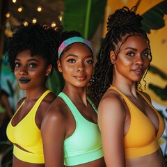 a group of women in sports garments
