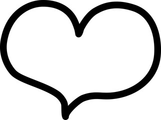 Heart icon hand drawn. Design elements