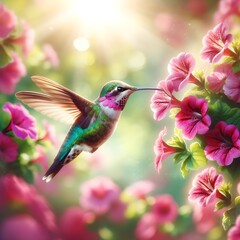Petals and the Wings of a Beautiful Bird