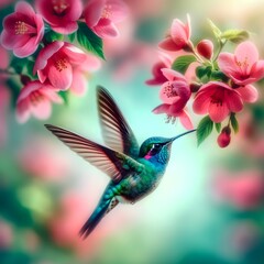 Petals and the Wings of a Beautiful Bird