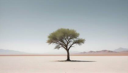 A Minimalist Photograph Of A Solitary Tree In A Va Upscaled