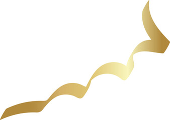 Set of decorative gold ribbon, christmas, new year, holiday