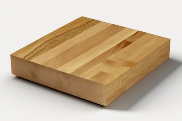 a wooden block with a white background