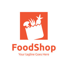 Fresh Food Shopping Logo design vector template. logo concept for shop , supermarket or supermall.